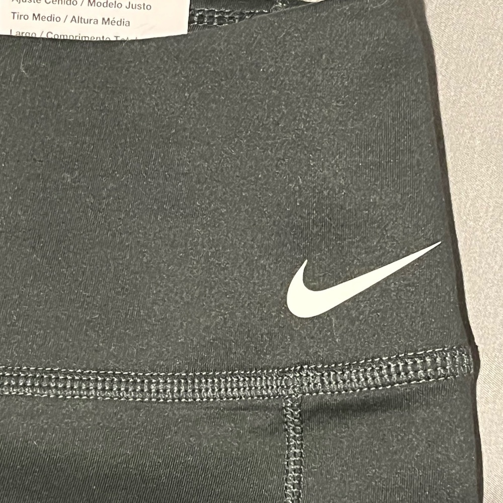 Nike One green black mid rise full length leggings tight fit buttery soft sz S - Picture 4 of 6